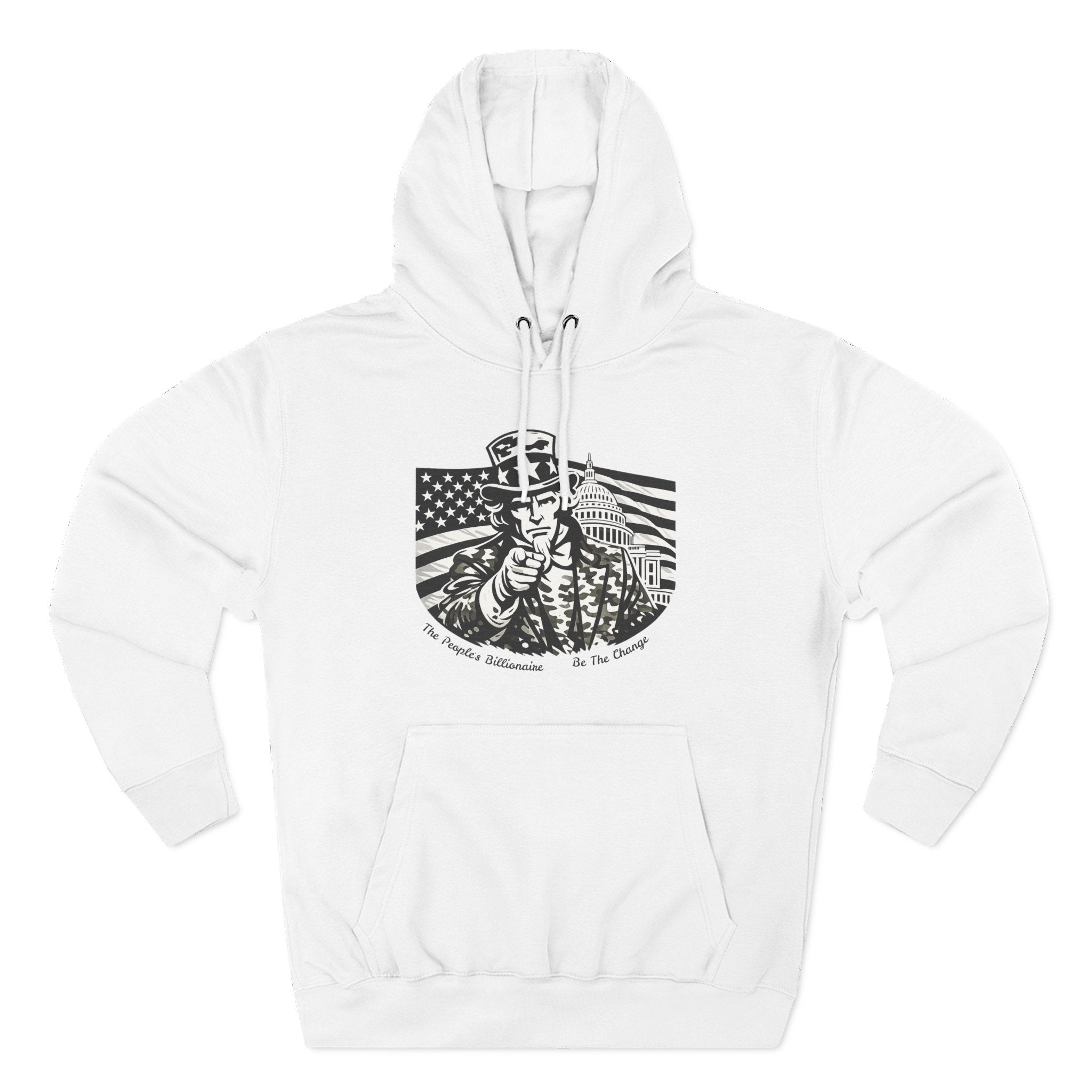 The People's Billionaire Hiding Uncle Sam Black and White Hoodie