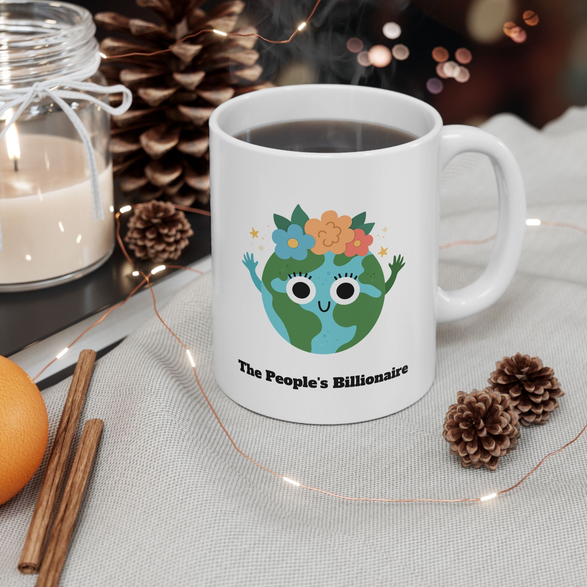 The People's Billionaire Smiling Earth / Fight Fire with Fire Mug